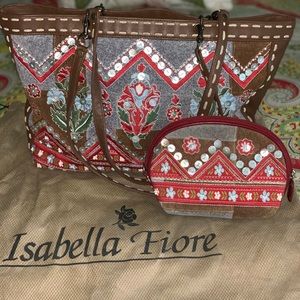 Isabella Fiore Floral Beaded Handbag & Coin Purse